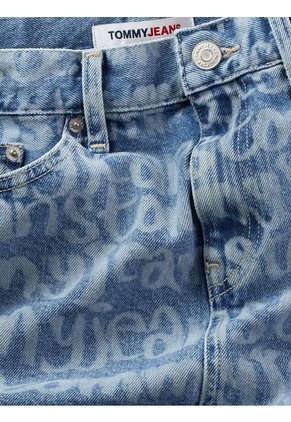 Mini Falda Con Estampado De Logotipo Mujer Azul Tommy Jeans
