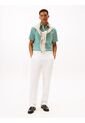 Camisa Beige Flex Poplin De Rayas Manga Corta Con Logo Tommy Hilfiger de Tommy Hilfiger