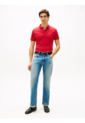 Polo Rojo Slim Con Acabado Tipped Tommy Hilfiger