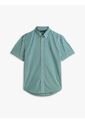 Camisa Beige Flex Poplin De Rayas Manga Corta Con Logo Tommy Hilfiger de Tommy Hilfiger