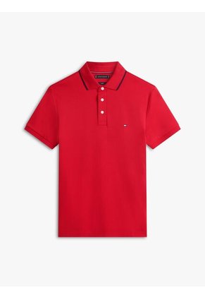 Polo Rojo Slim Con Acabado Tipped Tommy Hilfiger