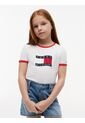 Camiseta Blanca Ringer Con Logo Ondeante Tommy Hilfiger de Tommy Hilfiger