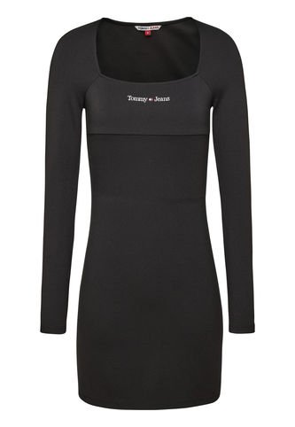 Vestido Negro Corta De Manga Larga Para Mujer Tommy Jeans Tommy Hilfiger