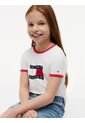 Camiseta Blanca Ringer Con Logo Ondeante Tommy Hilfiger de Tommy Hilfiger