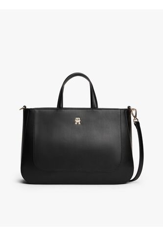 Bolso Negro Satchel Con Logo Tommy Hilfiger Tommy Hilfiger
