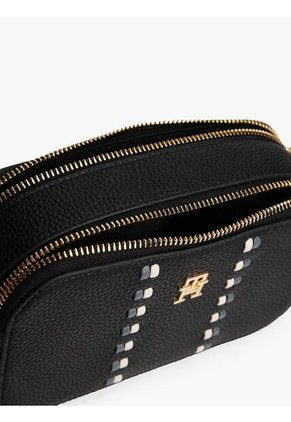 Bolso Negro Cruzado Con Cinta Distintiva Tommy Hilfiger