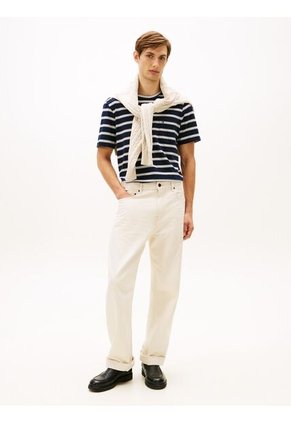 Camiseta Azul De Rayas Con Cuello Redondo Tommy Hilfiger