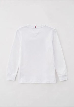 Camiseta Blanca Manga Larga Con Logo Gráfico Tommy Hilfiger