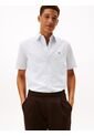 Camisa Celeste Flex Poplin De Rayas Manga Corta Con Logo Tommy Hilfiger de Tommy Hilfiger