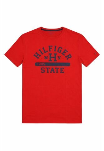 Camiseta Roja Manga Larga Con Logo Gráfico Tommy Hilfiger Tommy Hilfiger