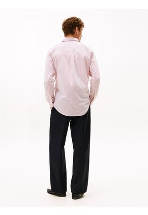 Camisa Roja De Popelín De Corte Regular Tommy Hilfiger