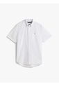 Camisa Celeste Flex Poplin De Rayas Manga Corta Con Logo Tommy Hilfiger de Tommy Hilfiger