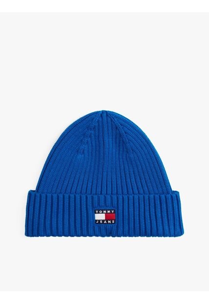 Gorro Celeste Heritage De Punto Canal Con Logo Tommy Hilfiger