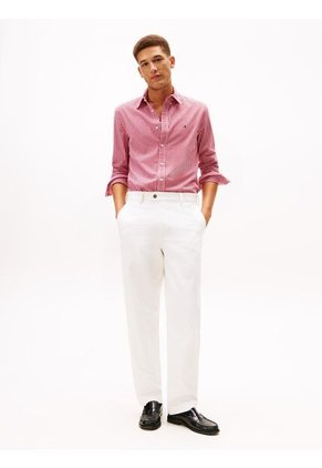 Camisa Multicolor Manga Larga Regular De Popelín Flex Con Cuadros Gingham Tommy Hilfiger