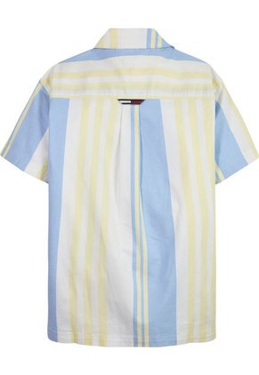 Camisa De Manga Corta Con Rayas Color Block Niño Blanco Tommy Hilfiger