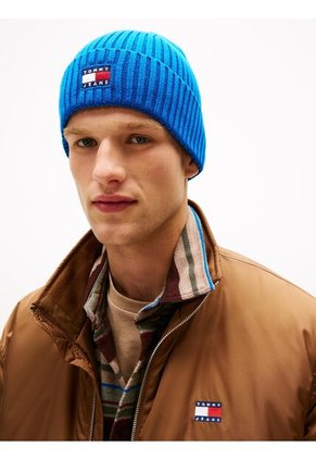 Gorro Celeste Heritage De Punto Canal Con Logo Tommy Hilfiger