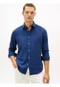 Camisa Azul De Corte Regular En Tejido Dobby Tommy Hilfiger de Tommy Hilfiger