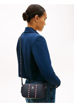 Bolso Azul Cruzado Con Cinta Distintiva Tommy Hilfiger