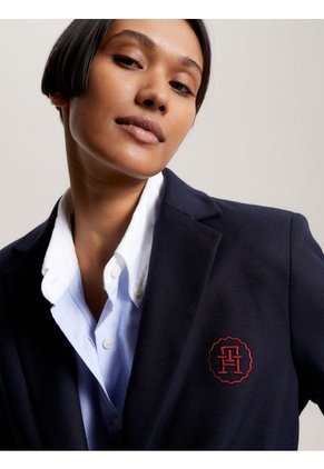 Americana Con Monograma Th Estilo Sello Mujer Azul Tommy Hilfiger