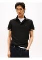 Polo Negro De Corte Slim Con Ribetes Tommy Hilfiger de Tommy Hilfiger