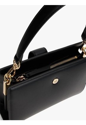 Bolso Negro Satchel Con Monograma TH Tommy Hilfiger