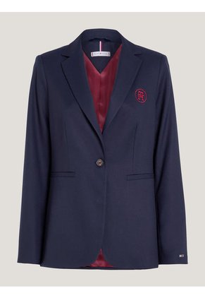 Americana Con Monograma Th Estilo Sello Mujer Azul Tommy Hilfiger