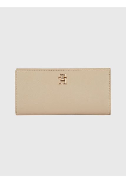 Cartera Grande Con Monograma Th Mujer Beige Tommy Hilfiger