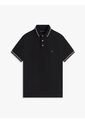 Polo Negro De Corte Slim Con Ribetes Tommy Hilfiger de Tommy Hilfiger