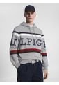 Saco Global Stripe Con Gorro Y Logo Hombre Gris Tommy Hilfiger de Tommy Hilfiger