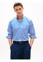 Camisa Azul Clásica De Popelín A Rayas Tommy Hilfiger de Tommy Hilfiger