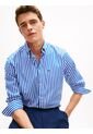 Camisa Azul Clásica De Popelín A Rayas Tommy Hilfiger de Tommy Hilfiger