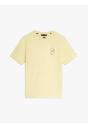 Camiseta Amarilla Con Logo Gráfico Redondo Tommy Hilfiger