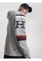 Saco Global Stripe Con Gorro Y Logo Hombre Gris Tommy Hilfiger de Tommy Hilfiger