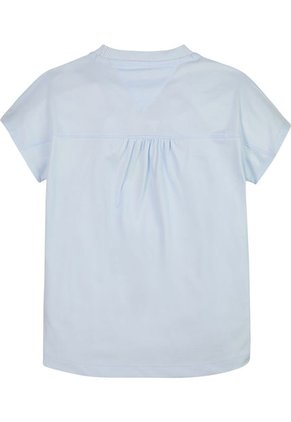 Camiseta Con Logo De Rayas Náuticas Niña Celeste Tommy Hilfiger