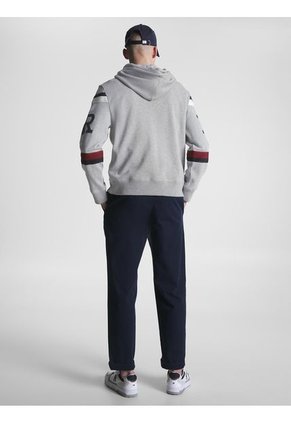 Saco Global Stripe Con Gorro Y Logo Hombre Gris Tommy Hilfiger