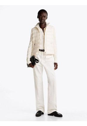 Chaqueta Blanca De Plumón Con Mangas A Contraste