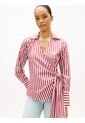 Blusa Roja Cruzada De Corte Slim Con Lazo Anudable Tommy Hilfiger de Tommy Hilfiger