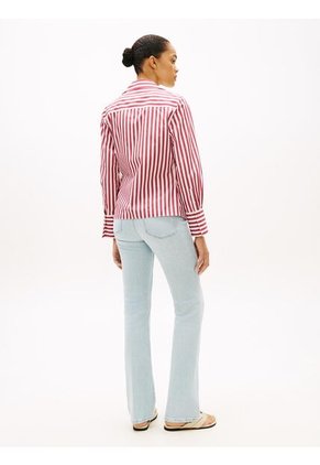 Blusa Roja Cruzada De Corte Slim Con Lazo Anudable Tommy Hilfiger
