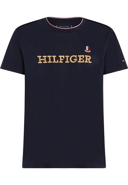 Camiseta Con Logo Hombre Azul Tommy Hilfiger