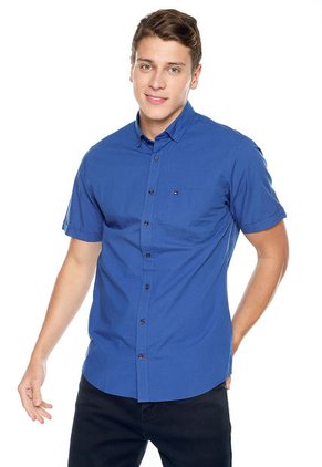 Camisa Azul Tommy Hilfiger Mini Houndstooth