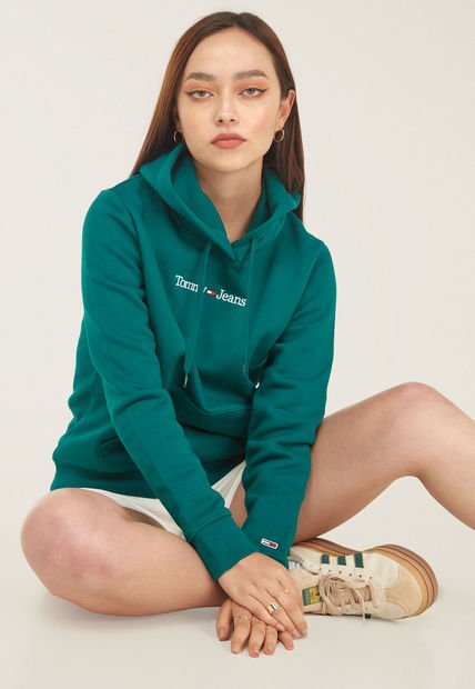 Hoodie Verde-Blanco Tommy Jeans