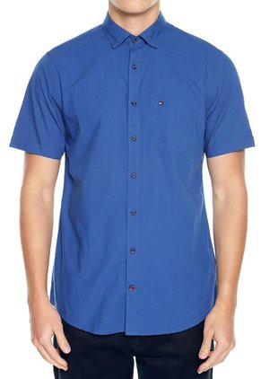 Camisa Azul Tommy Hilfiger Mini Houndstooth