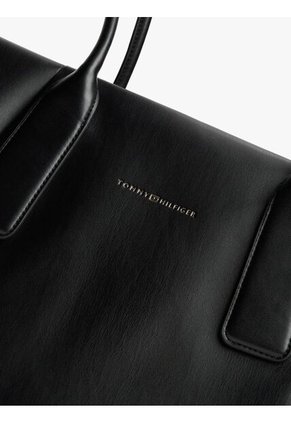 Bolso Negro Tote Essential Con Logo Metálico Tommy Hilfiger
