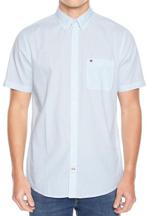 Camisa Azul Claro-Blanco Tommy Hilfiger