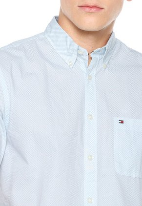 Camisa Azul Claro-Blanco Tommy Hilfiger