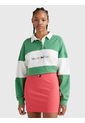 Camiseta De Rugby Verde Con Logo Bordado Para Mujer Tommy Jeans de Tommy Hilfiger
