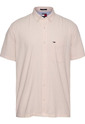 Camisa Rosa De Rayas Con Manga Corta Tommy Jeans