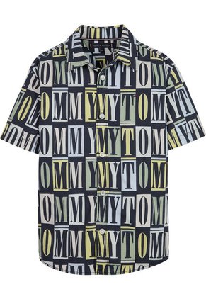 Camisa De Manga Corta Con Motivo Letras Niño Azul Tommy Hilfiger
