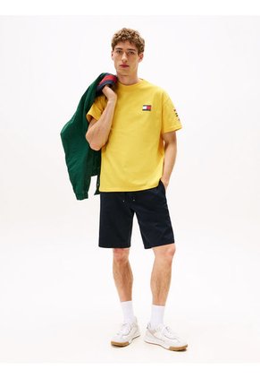 Camiseta Amarilla Amplia Hilfiger Con Logo Trasero Tommy Hilfiger