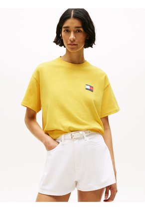 Camiseta Amarilla Amplia Hilfiger Con Logo Trasero Tommy Hilfiger